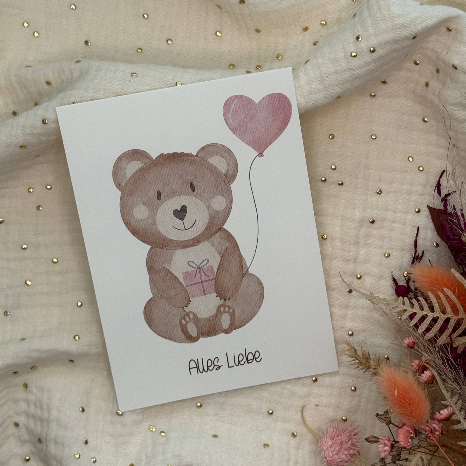 Postkarte Geburtstag Bär