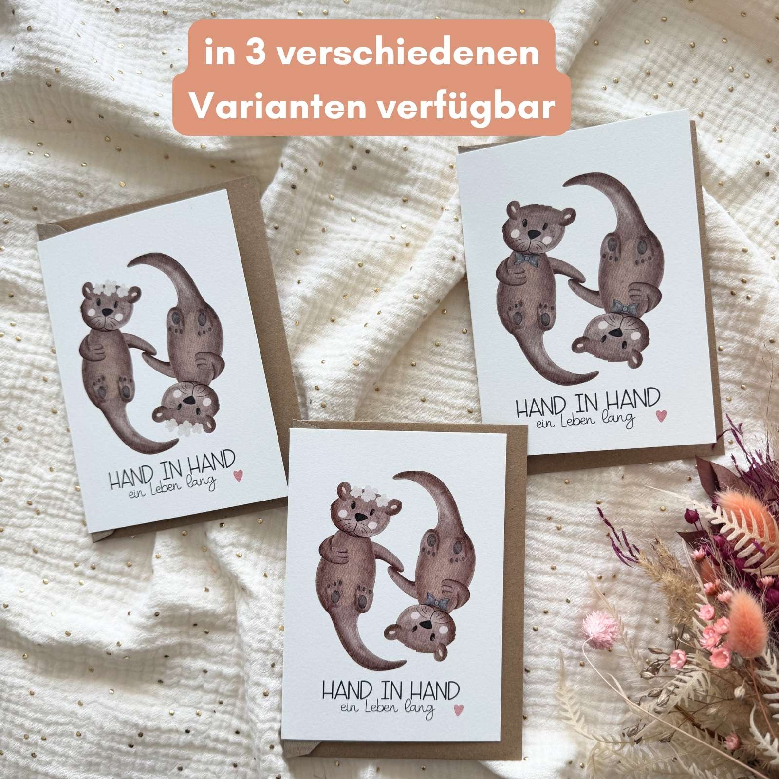 Hochzeitskarte Otter