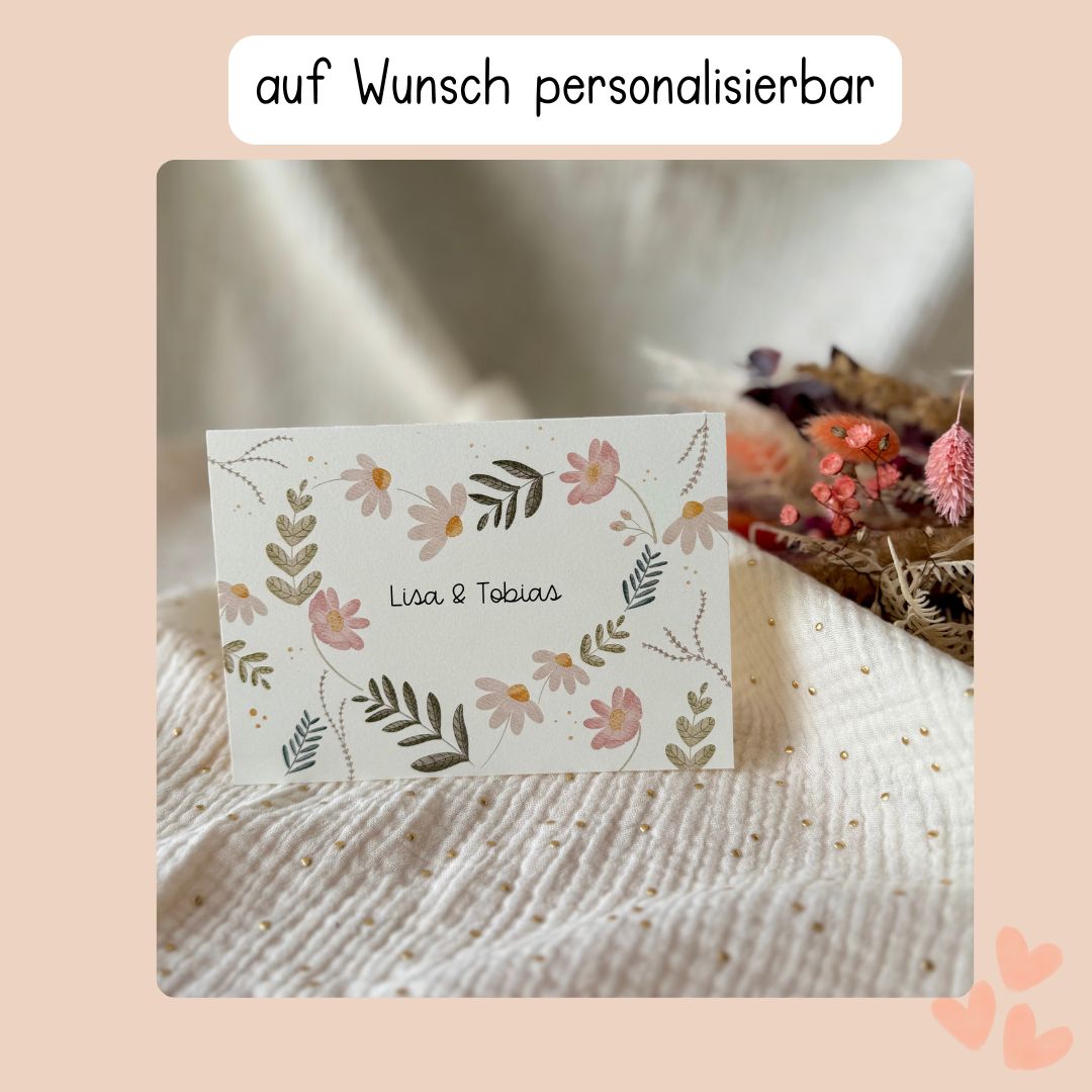 Karte floral personalisierbar