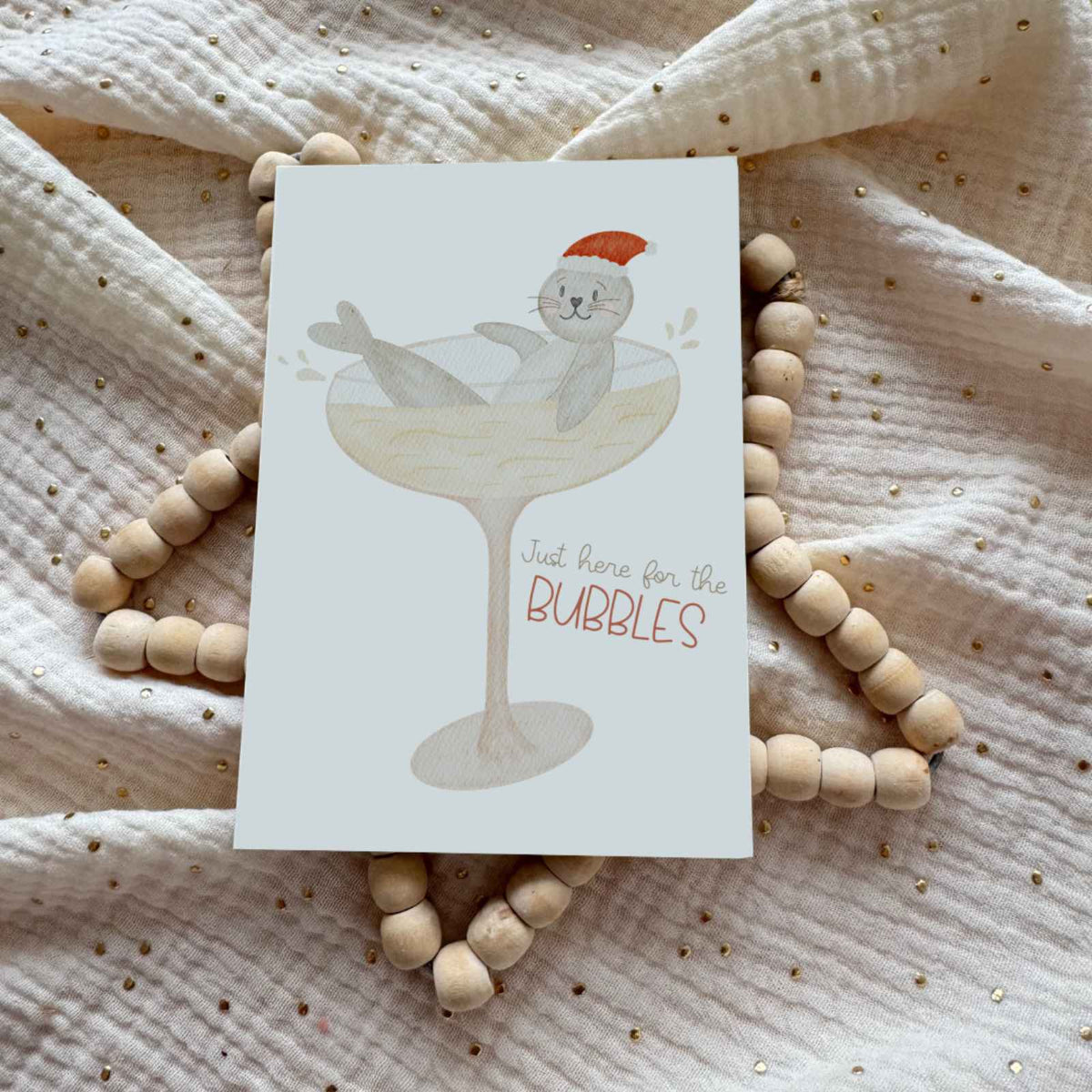 Weihnachtskarte Robbe