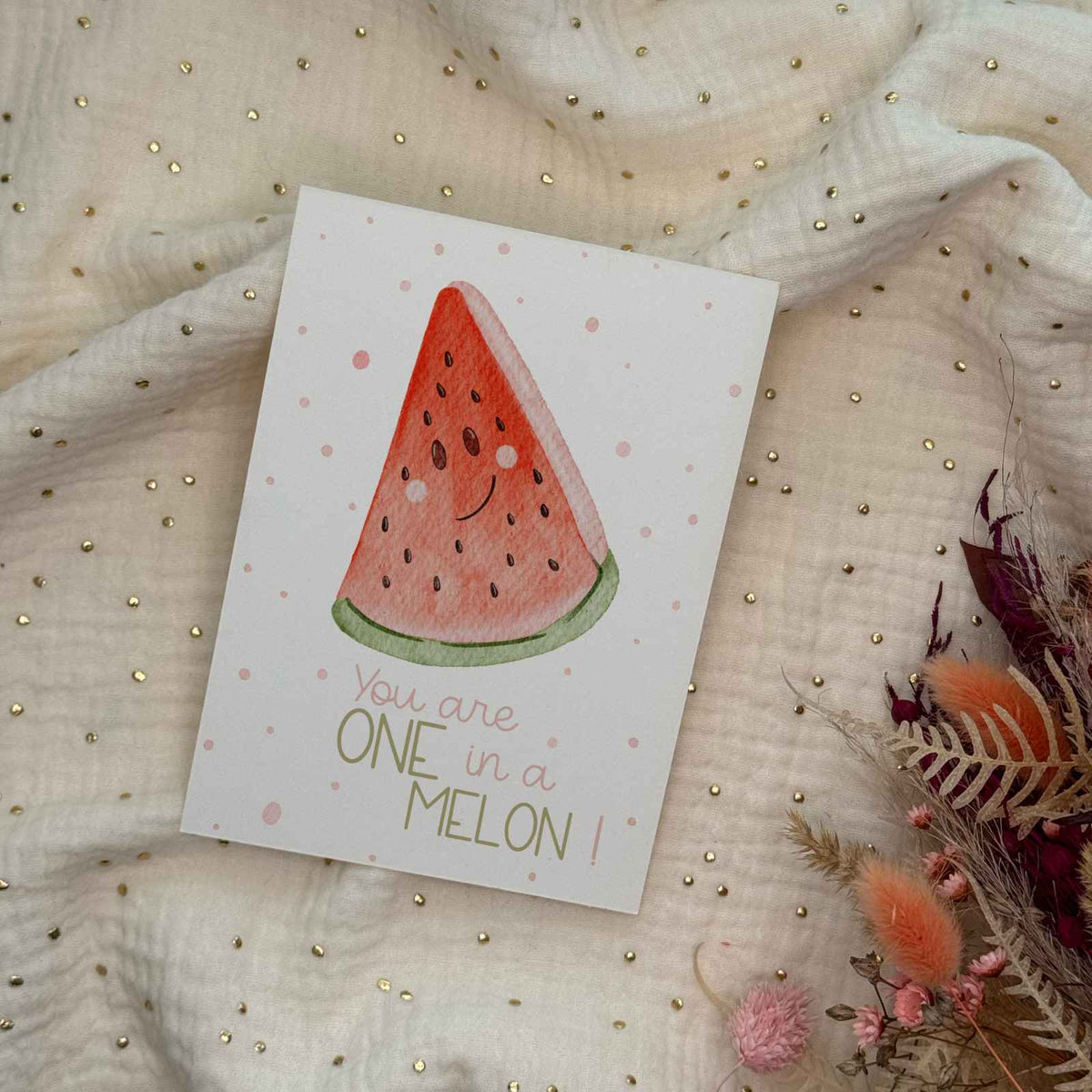 Postkarte Liebe Melone
