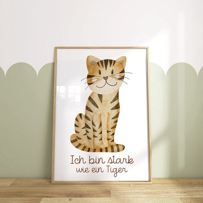 Kinderposter Affirmation Tiger