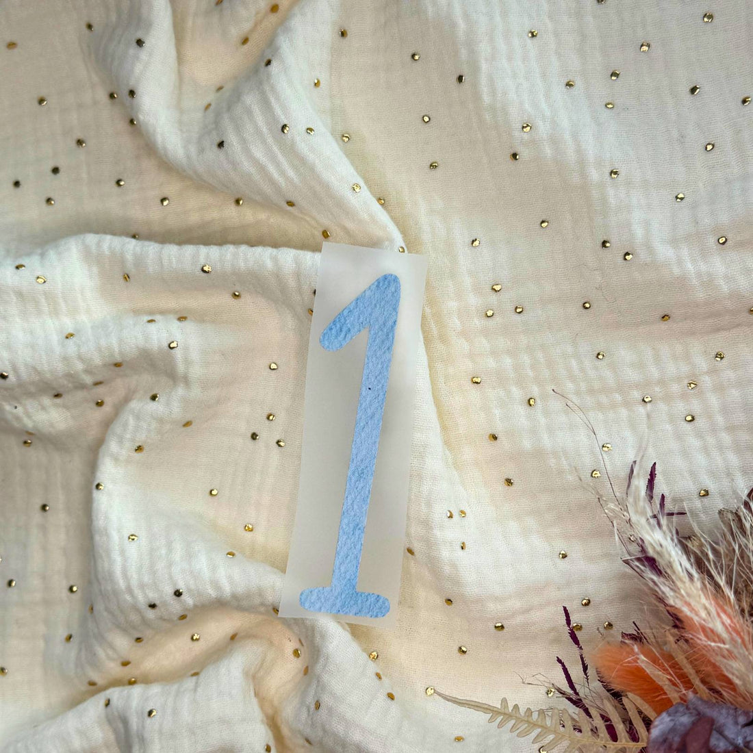 Bügelbild Geburtstag Zahlen blau