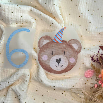Bügelbild Geburtstag Zahlen blau