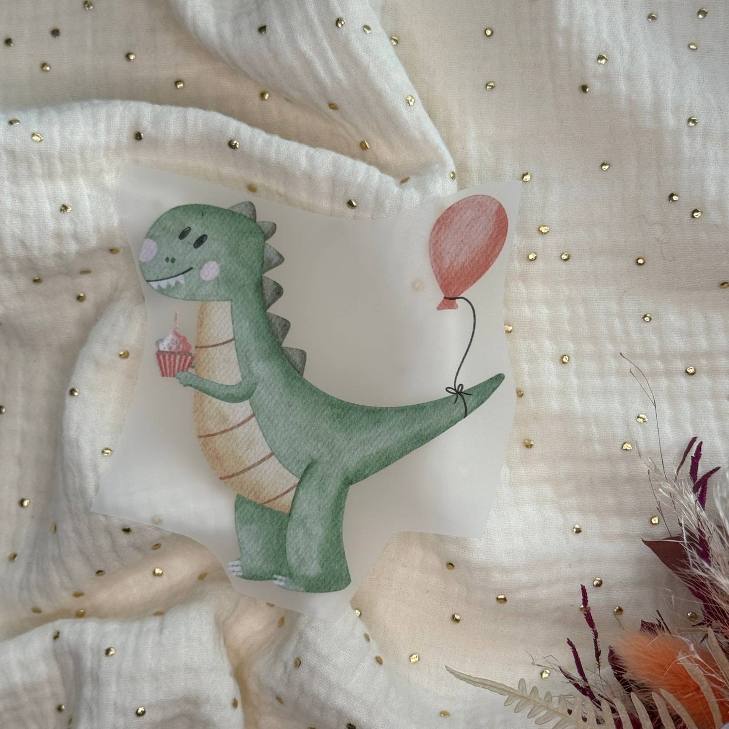 Bügelbild Geburtstag Dino