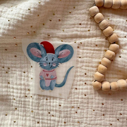 Bügelbild Maus Weihnachten
