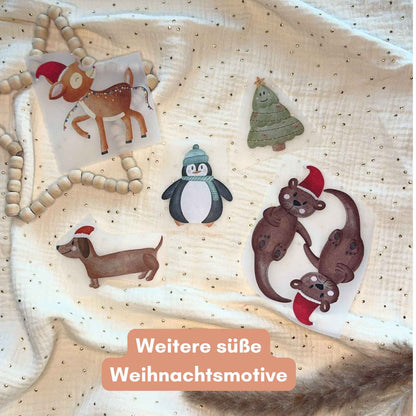 Bügelbild Dackel Weihnachten