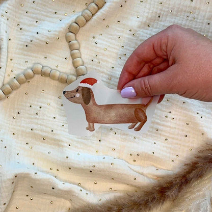 Bügelbild Dackel Weihnachten