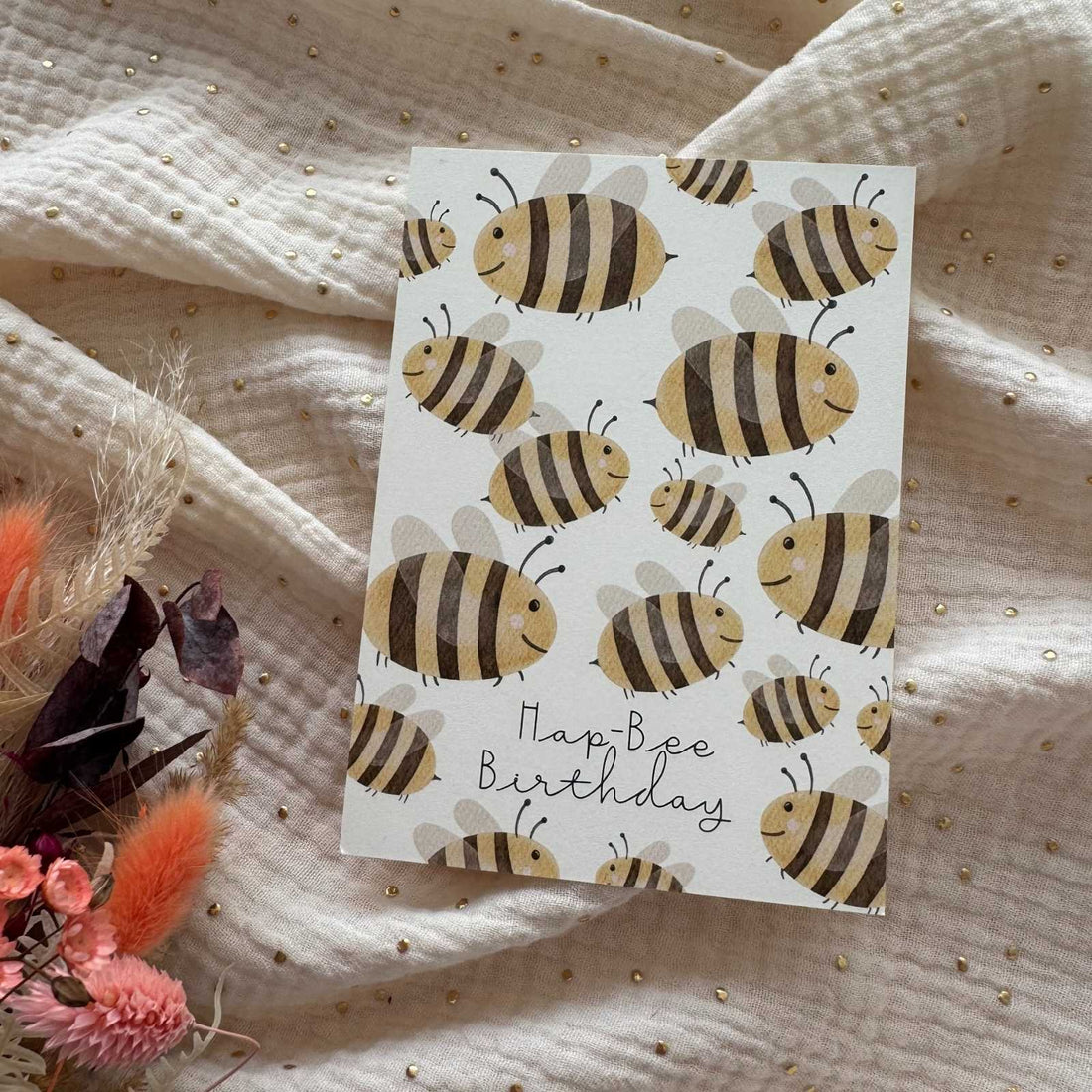 Postkarte Geburtstag Bienen