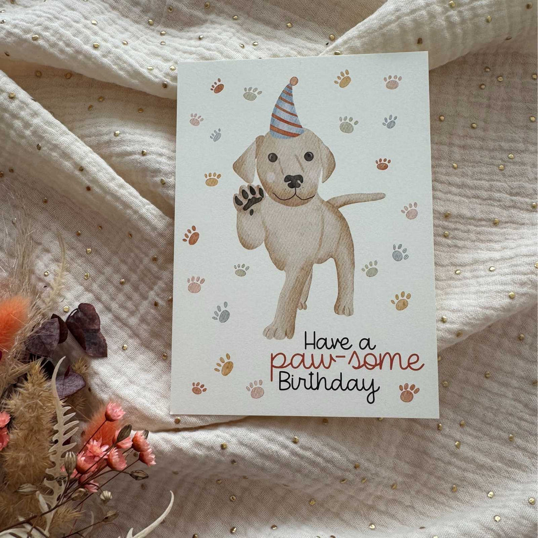 Postkarte Geburtstag Hund