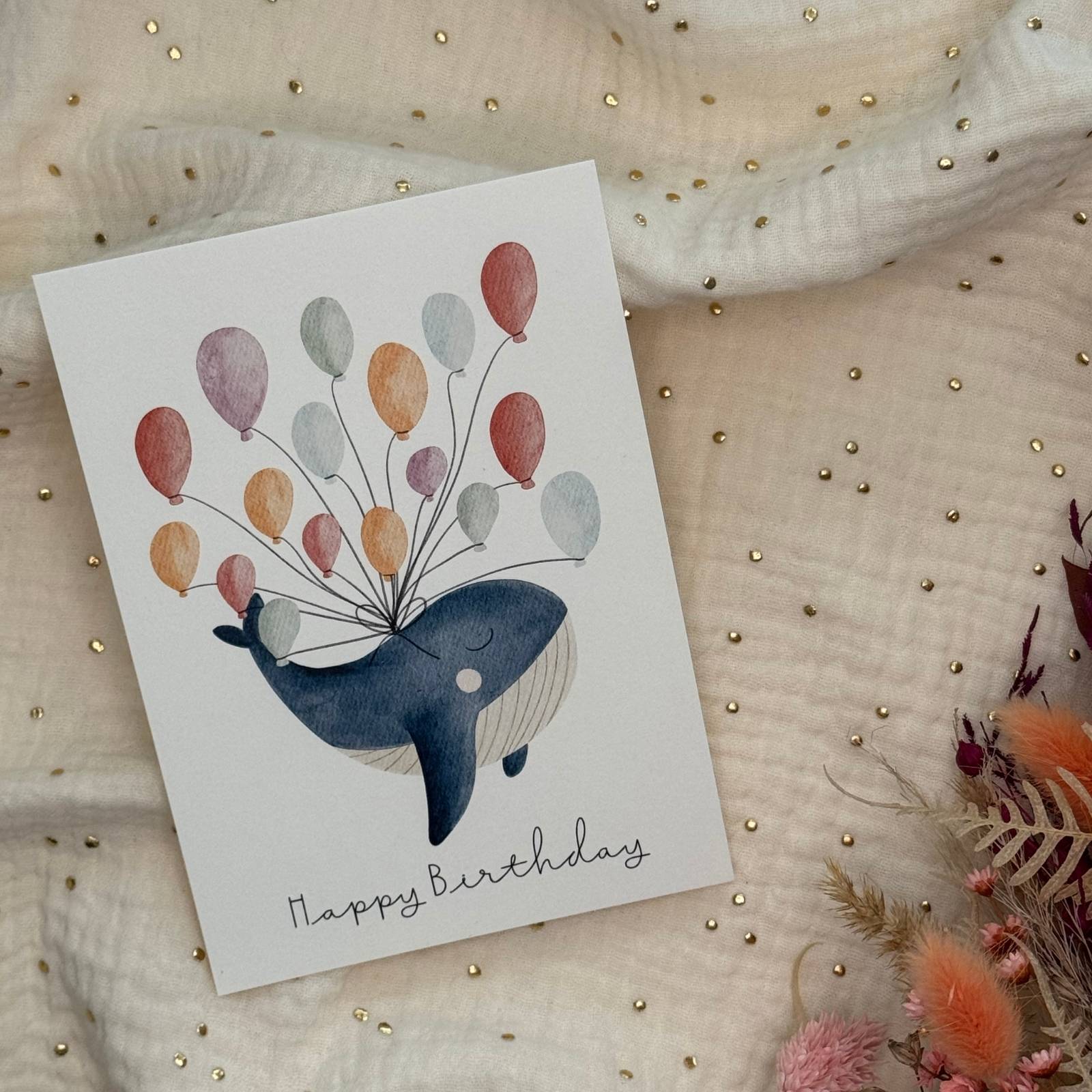 Postkarte Geburtstag Wal