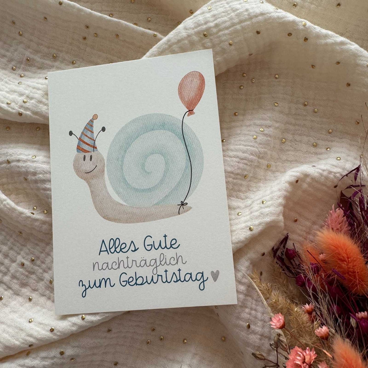 Postkarte Geburtstag nachträglich