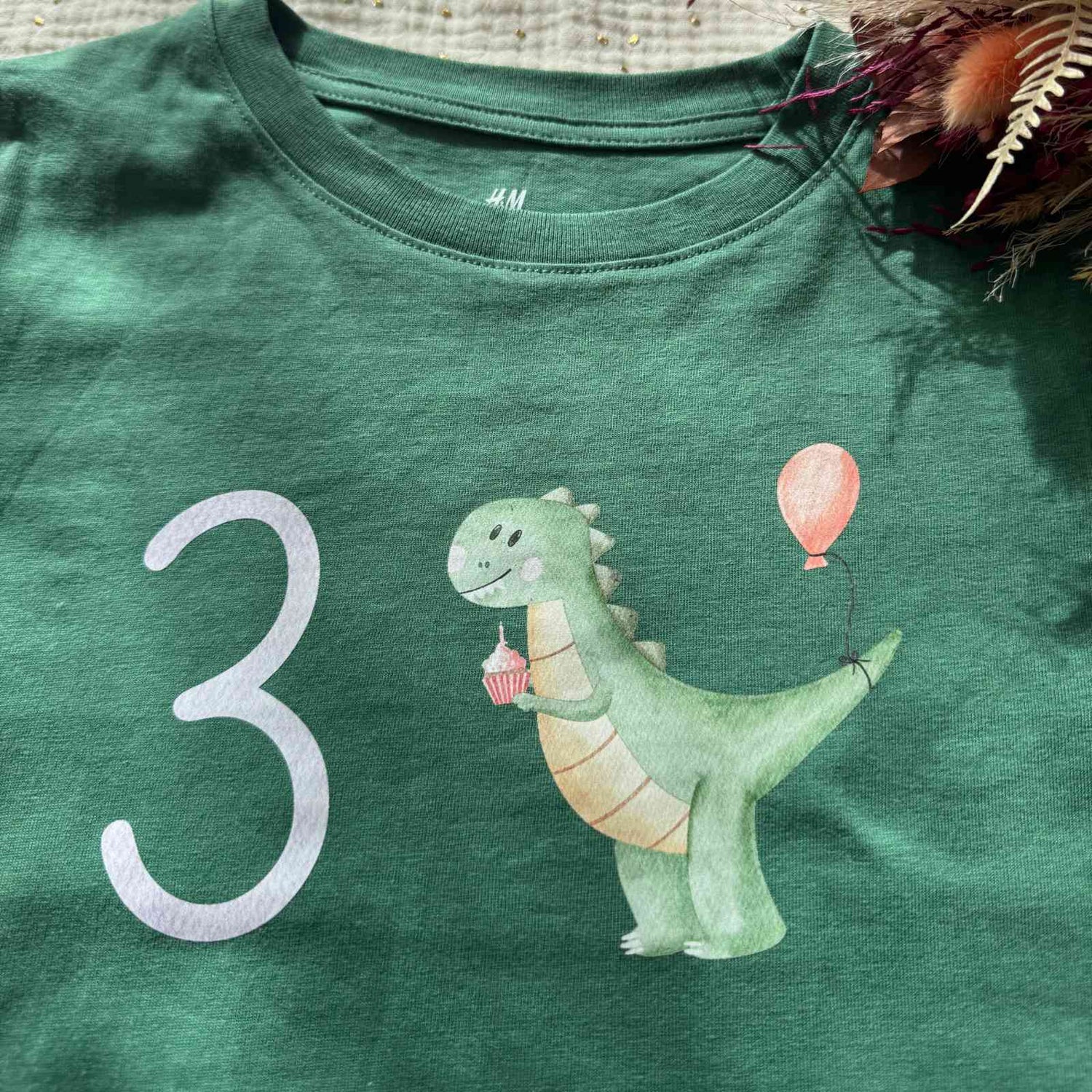 Bügelbild Geburtstag Dino