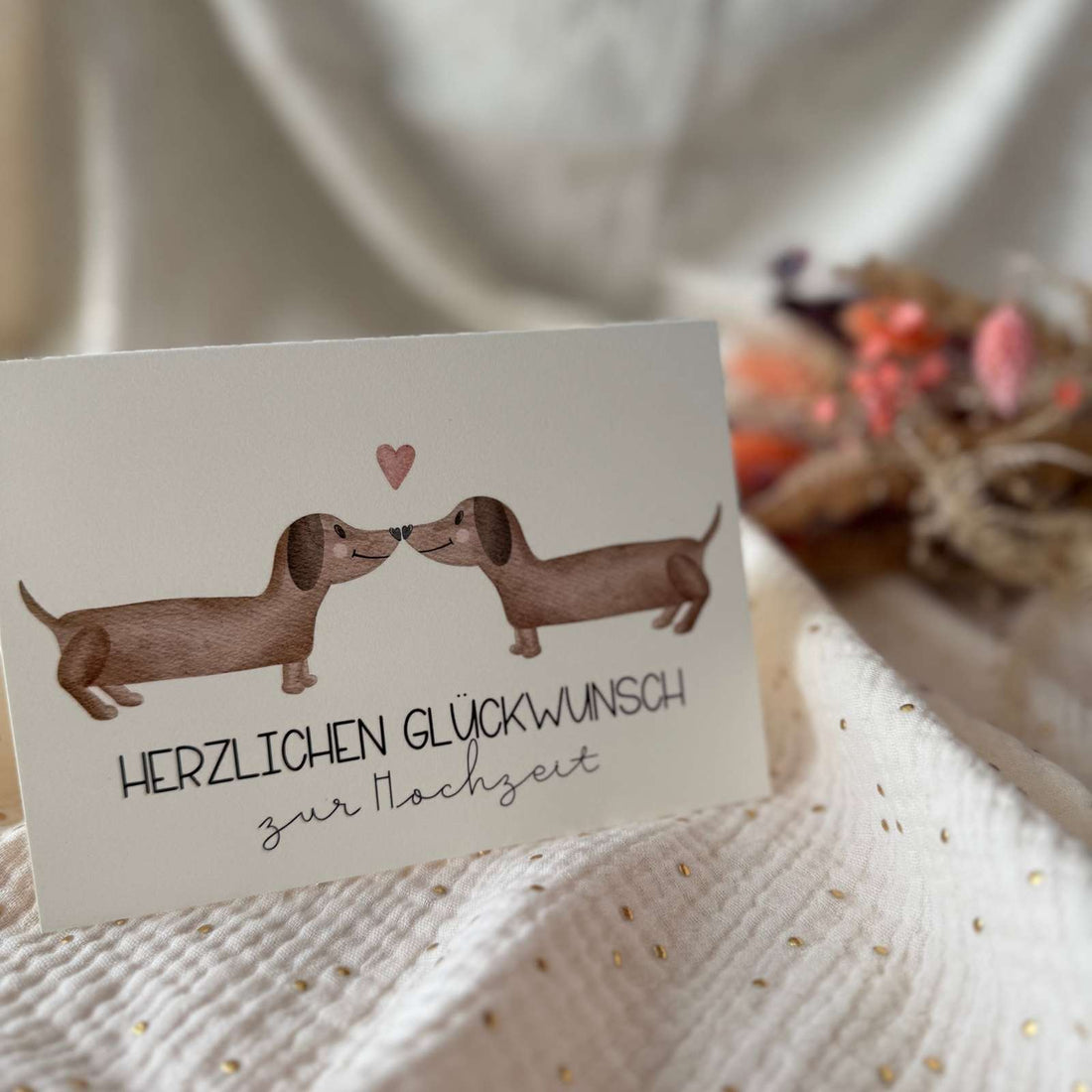 Hochzeitskarte Dackel