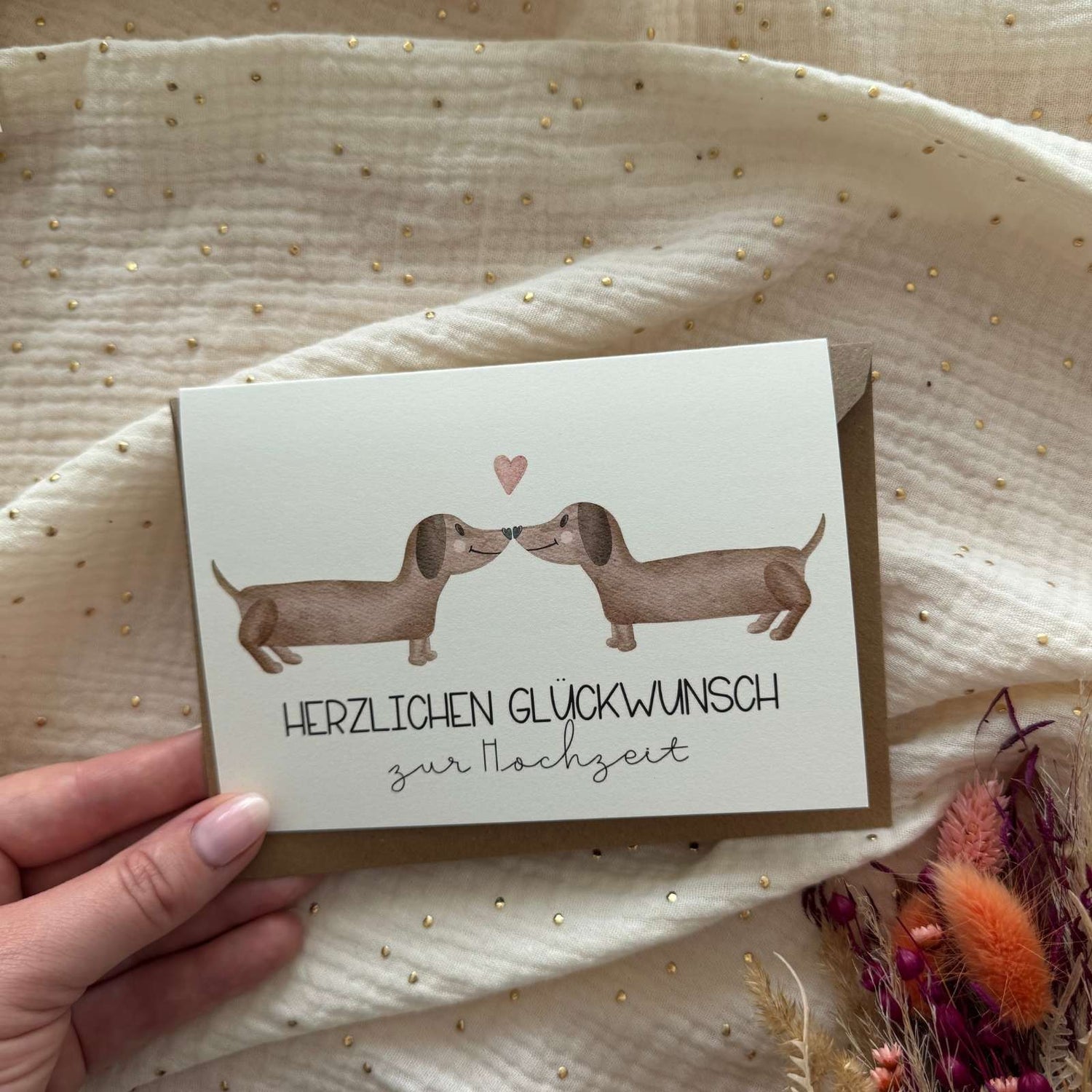 Hochzeitskarte Dackel