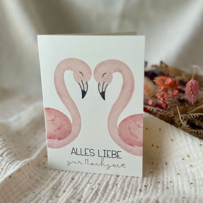 Hochzeitskarte Flamingo