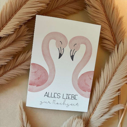 Hochzeitskarte Flamingo