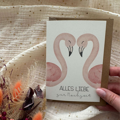 Hochzeitskarte Flamingo