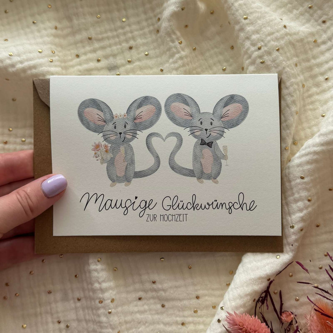 Hochzeitskarte Maus