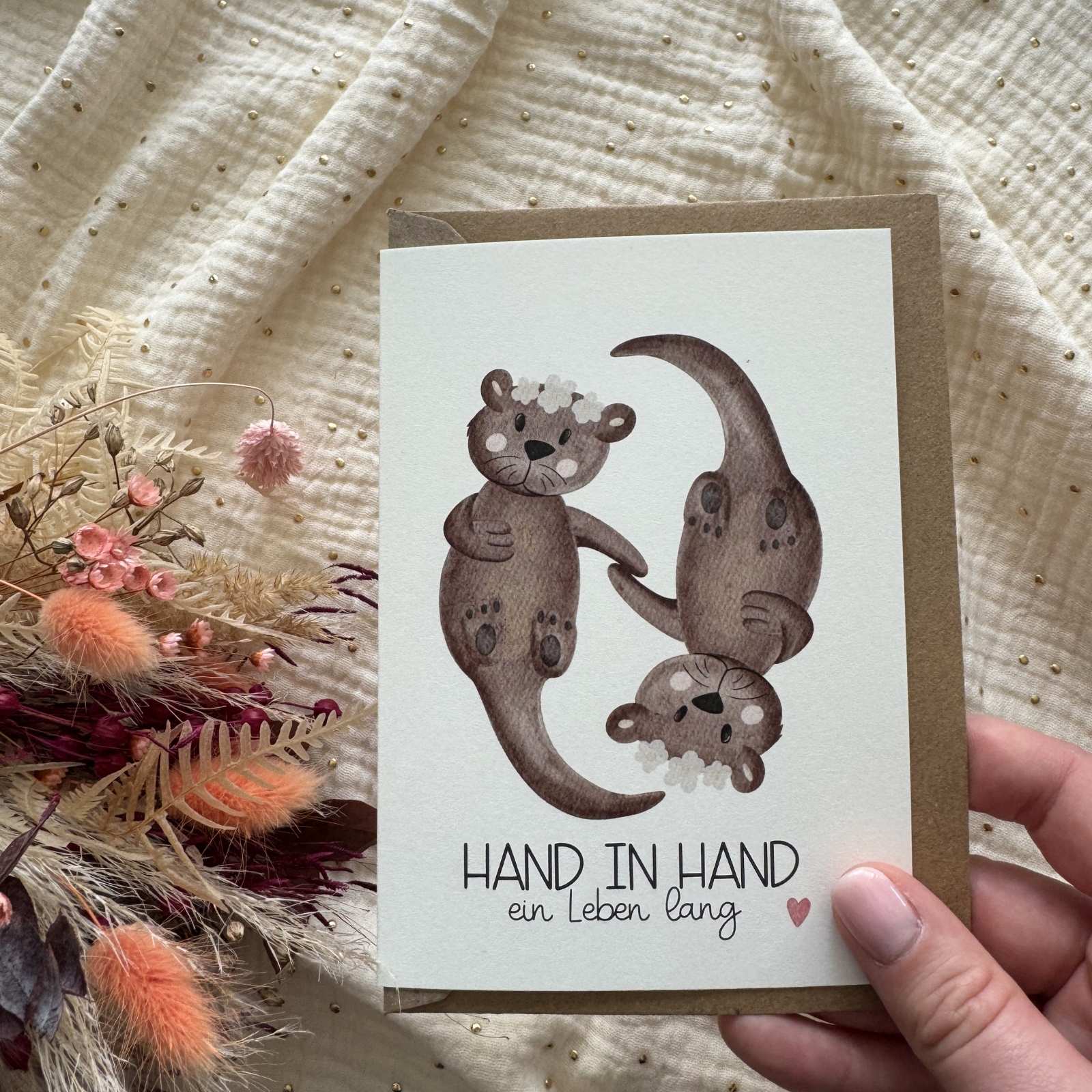 Hochzeitskarte Otter