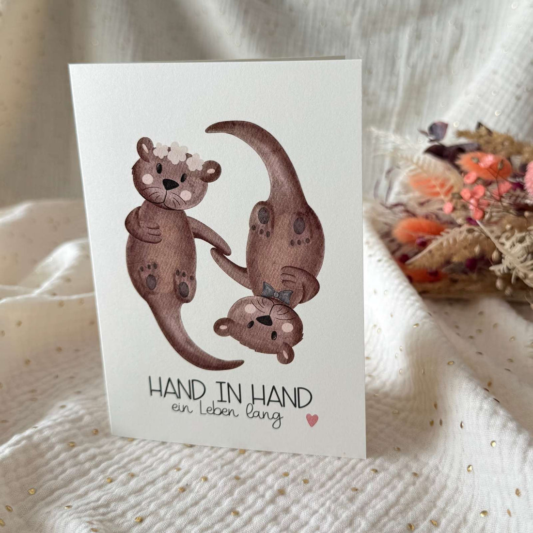 Hochzeitskarte Otter