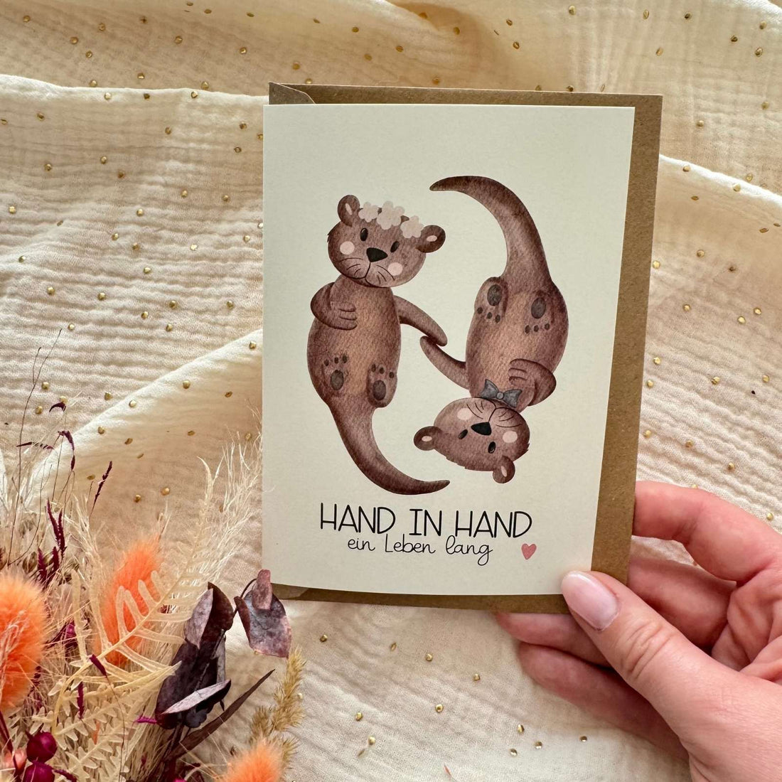 Hochzeitskarte Otter