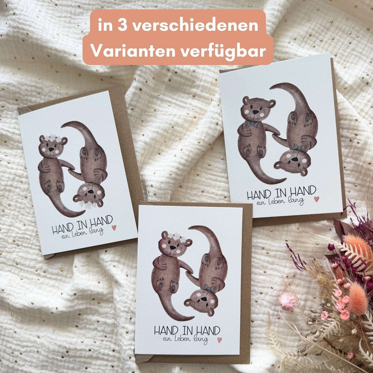 Hochzeitskarte Otter