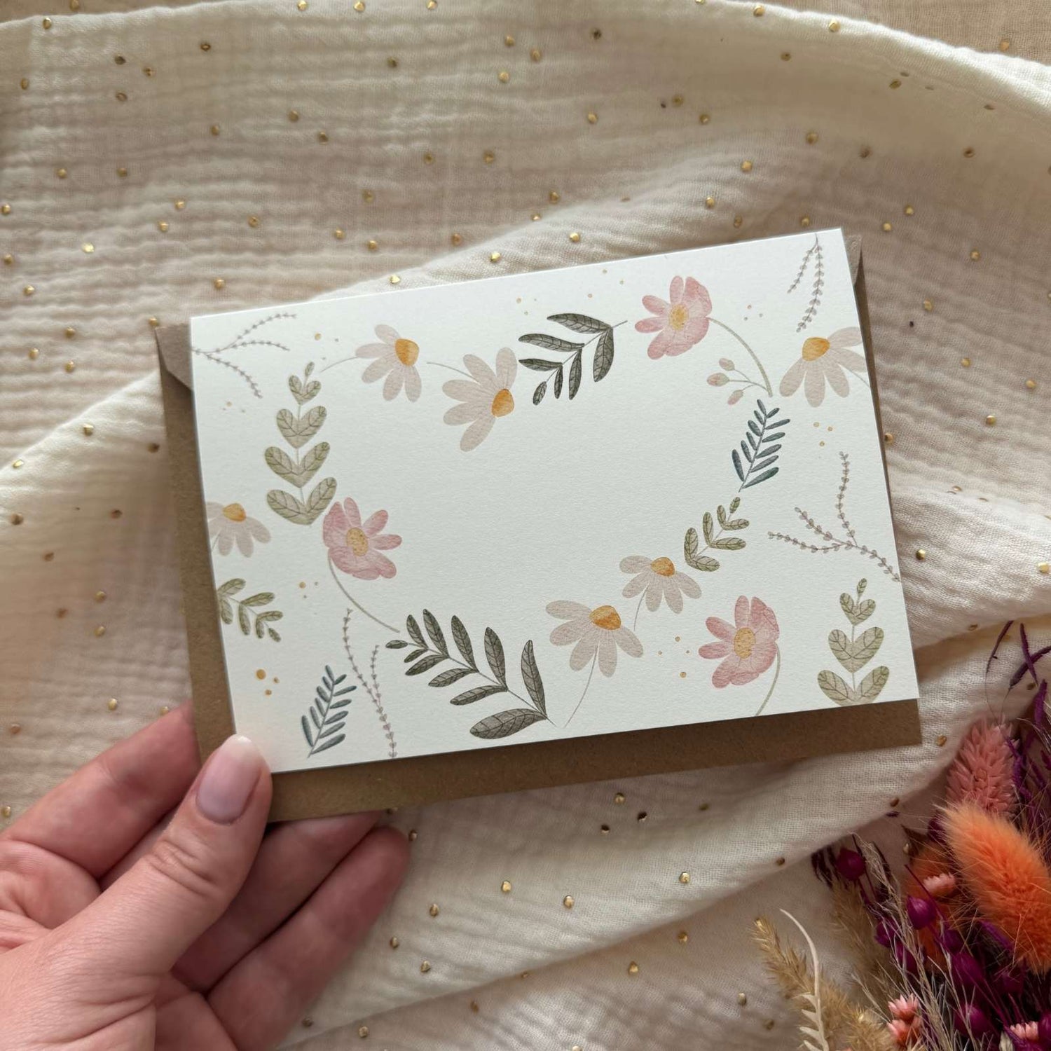 Karte floral personalisierbar