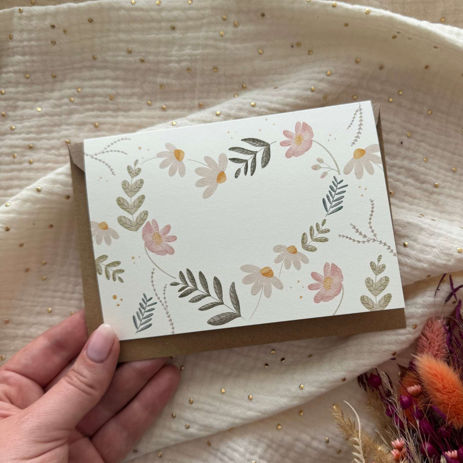 Karte floral personalisierbar