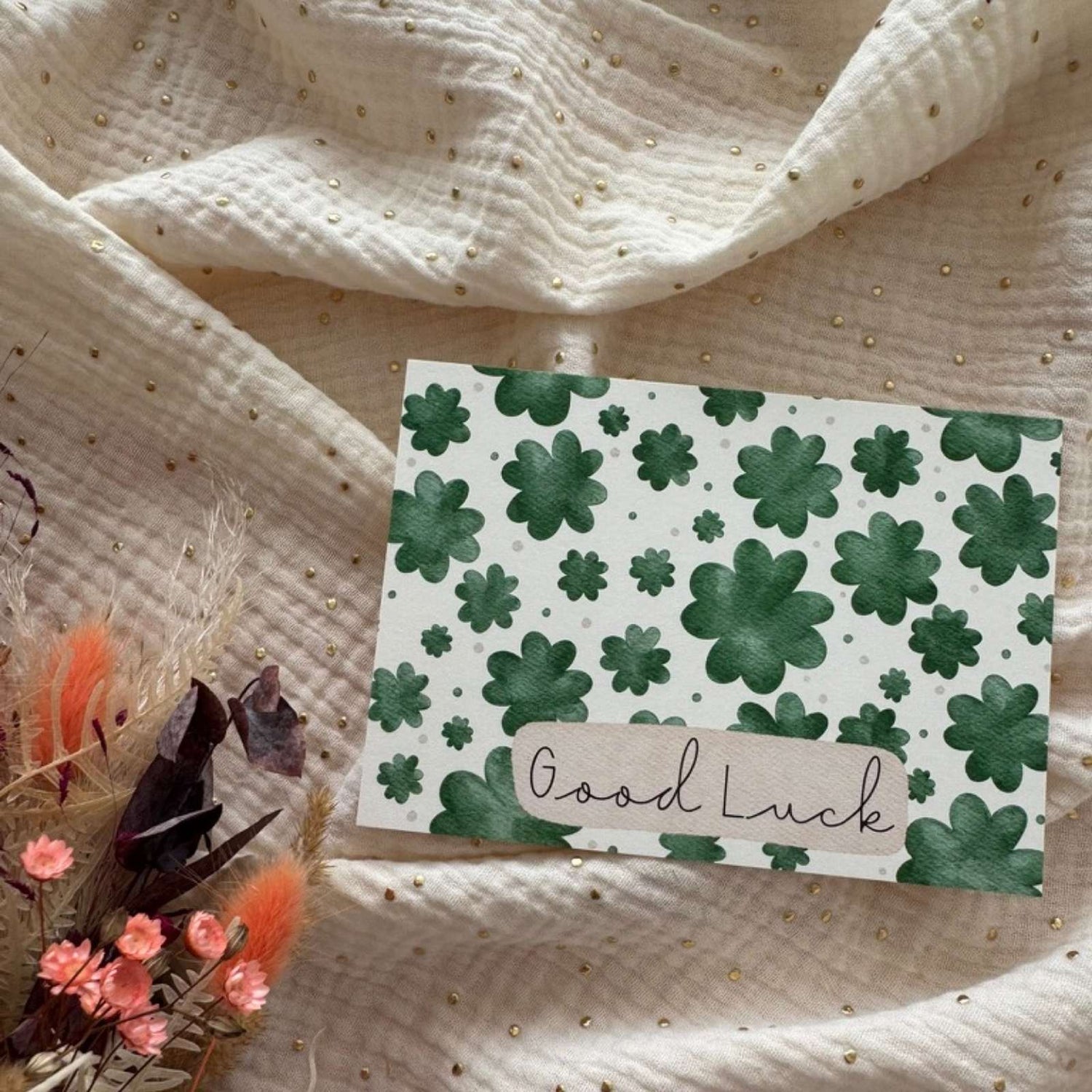 Postkarte Kleeblätter