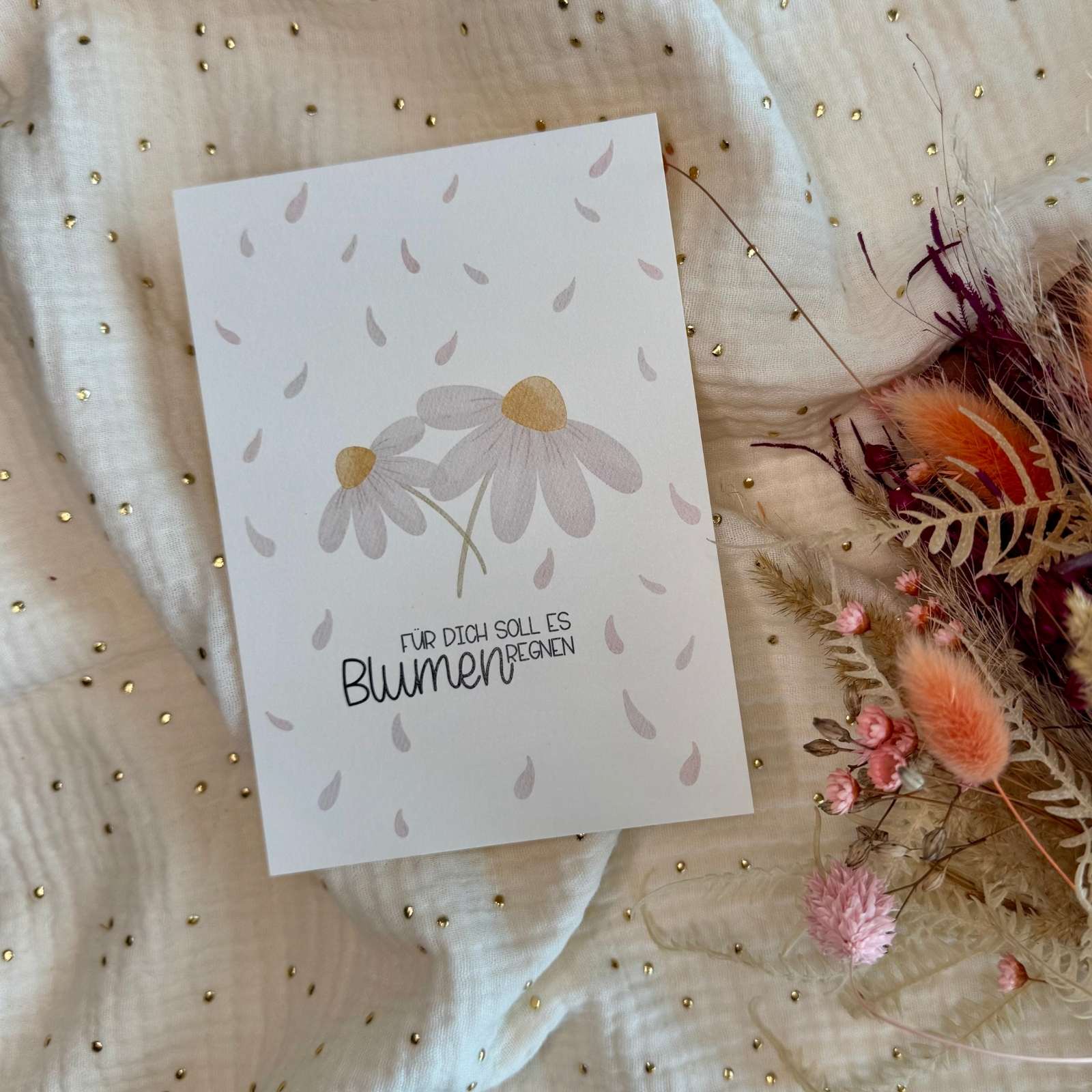 Postkarte Blumen Geburtstag