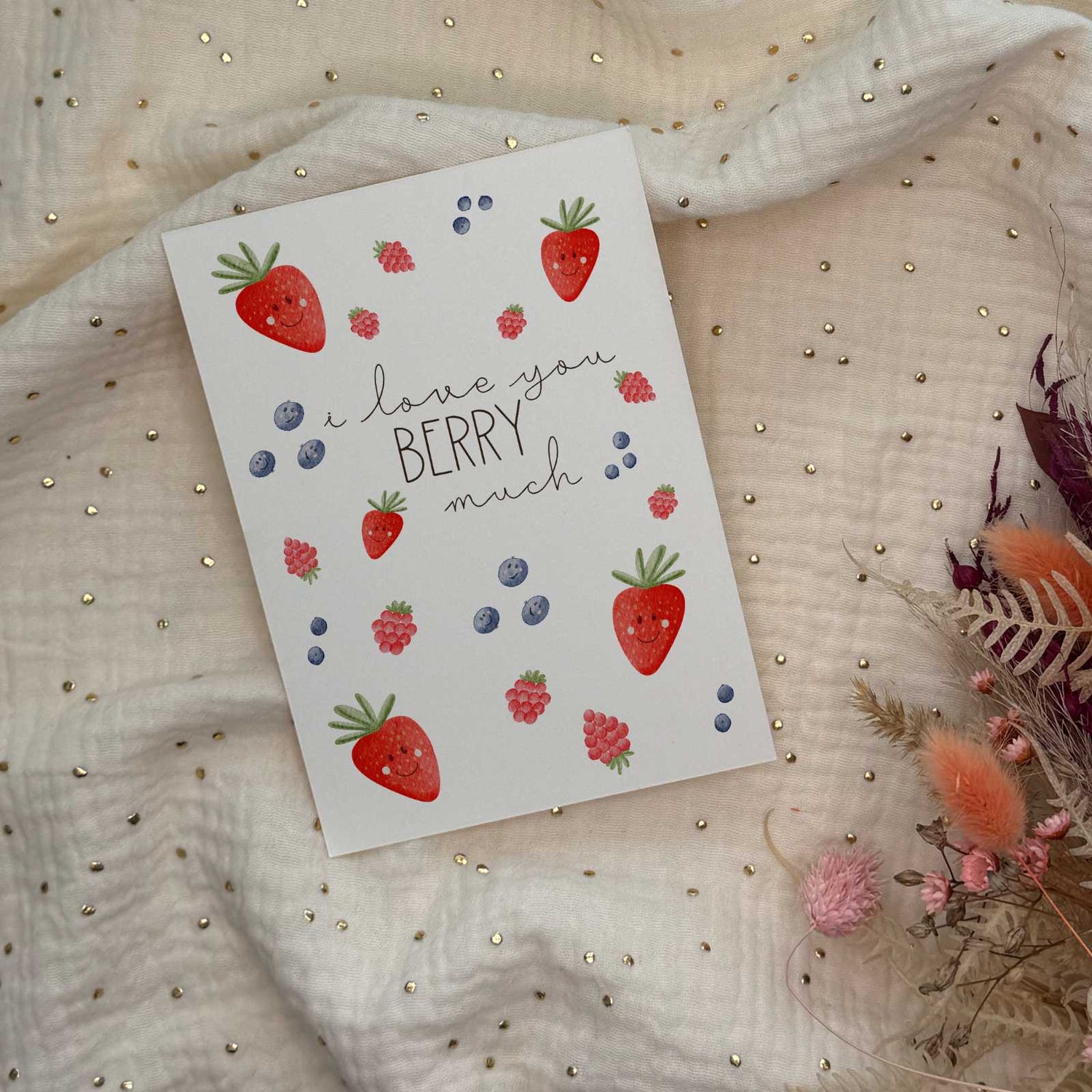 Postkarte Liebe Berry Much