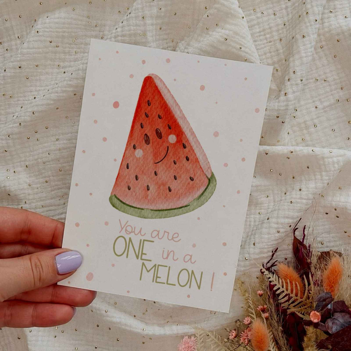 Postkarte Liebe Melone