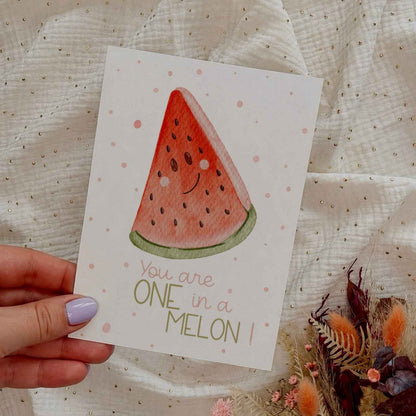 Postkarte Liebe Melone
