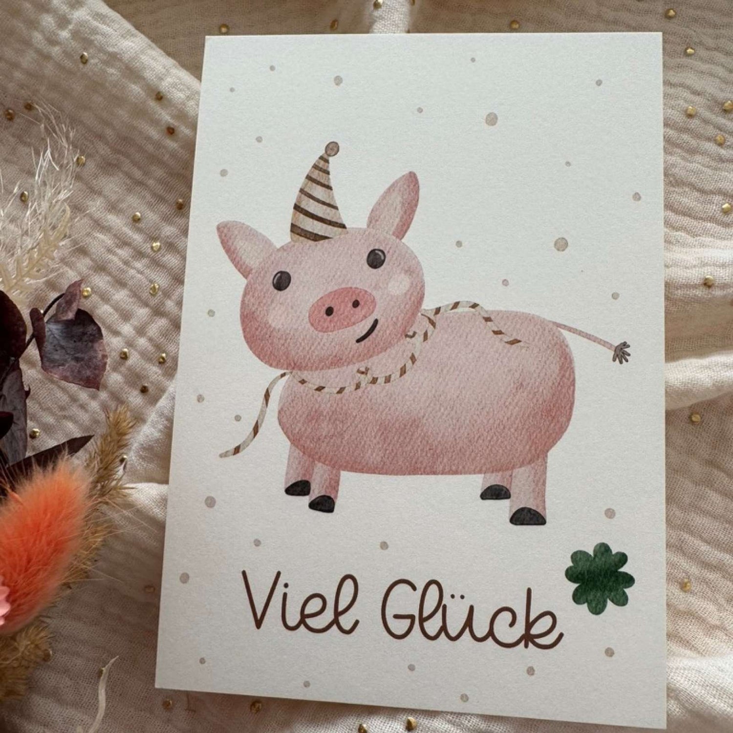 Postkarte viel Glück