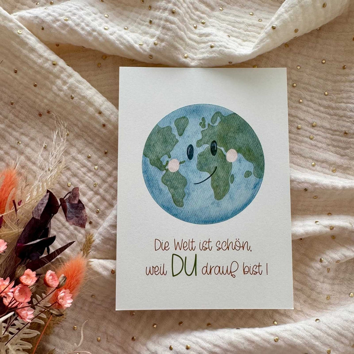 Postkarte die Welt ist schön