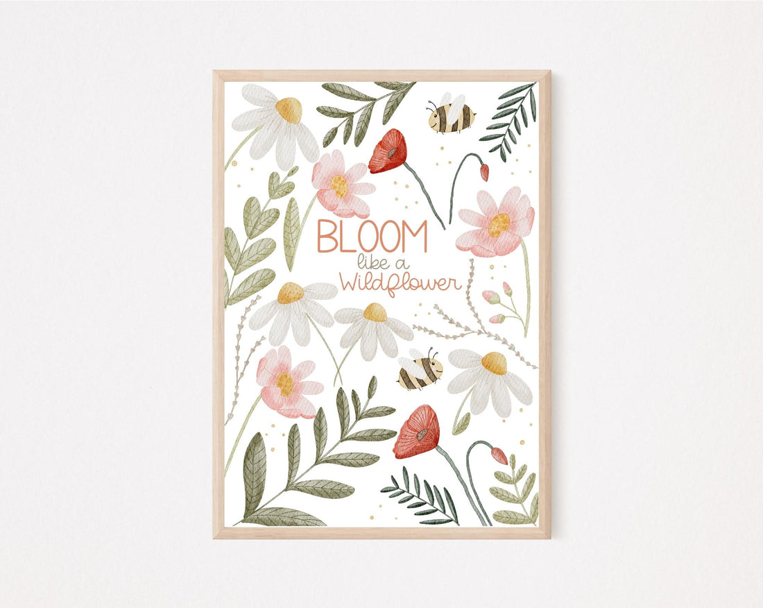 Kinderposter Affirmation Blumen
