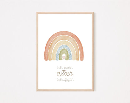 Kinderposter Affirmation Regenbogen