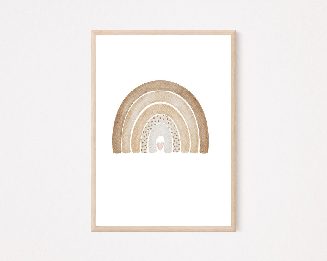 Kinderposter Regenbogen beige