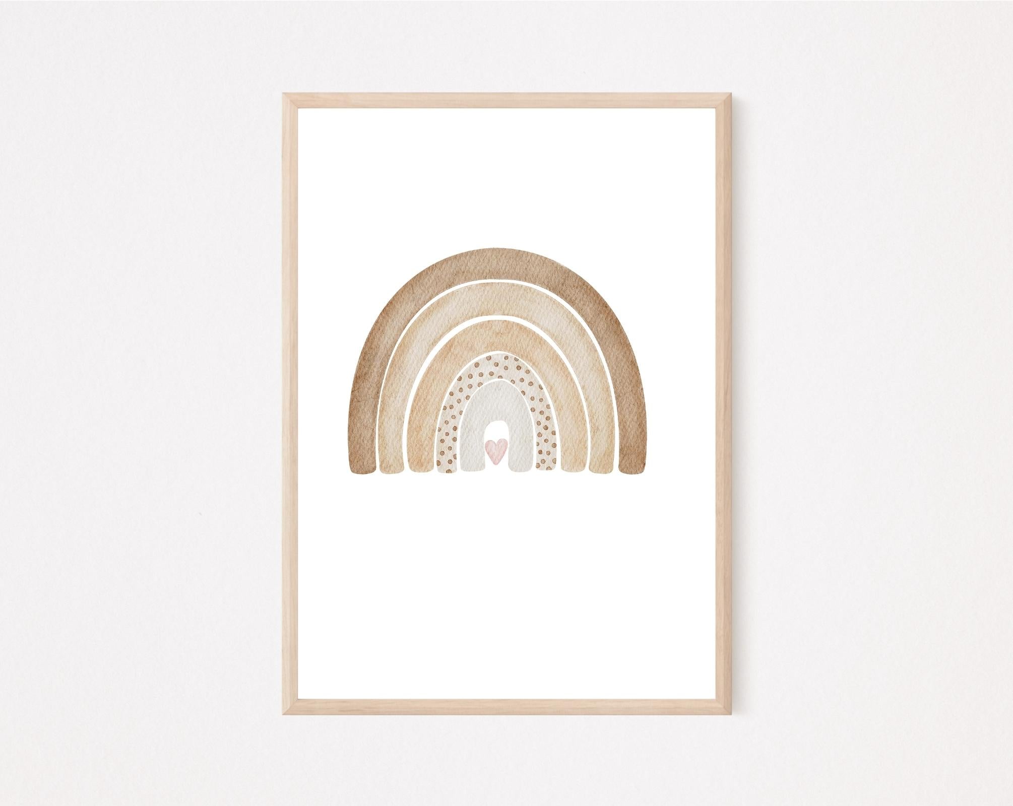 Kinderposter Regenbogen beige