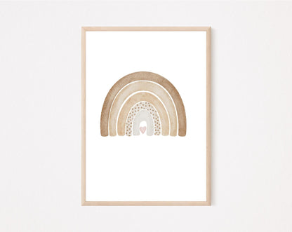 Kinderposter Regenbogen beige