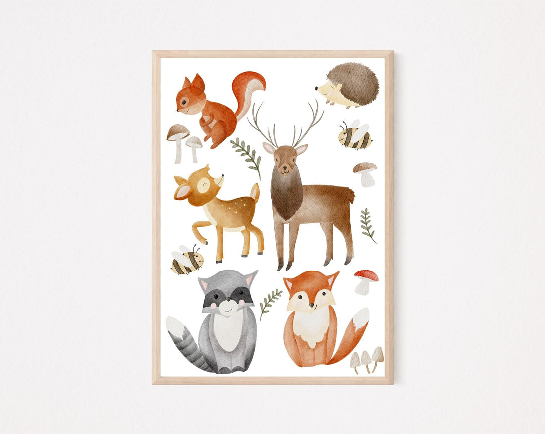 Kinderposter Waldtiere