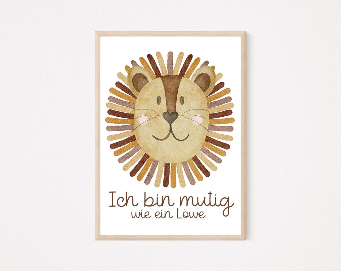 Kinderposter Affirmation Löwe