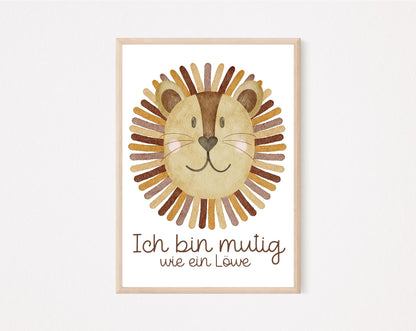 Kinderposter Affirmation Löwe