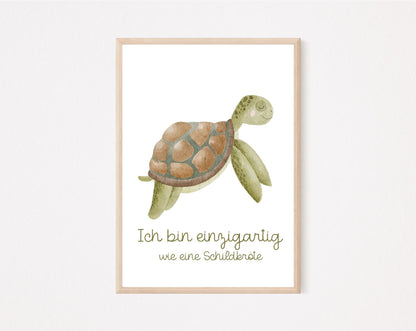 Kinderposter Affirmation Schildkröte