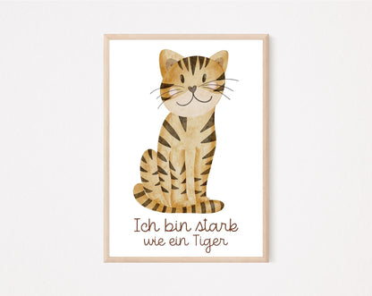 Kinderposter Affirmation Tiger