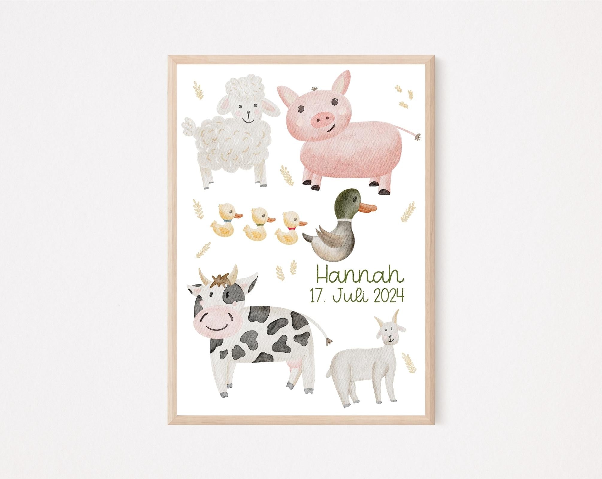 Kinderposter Bauernhof personalisierbar