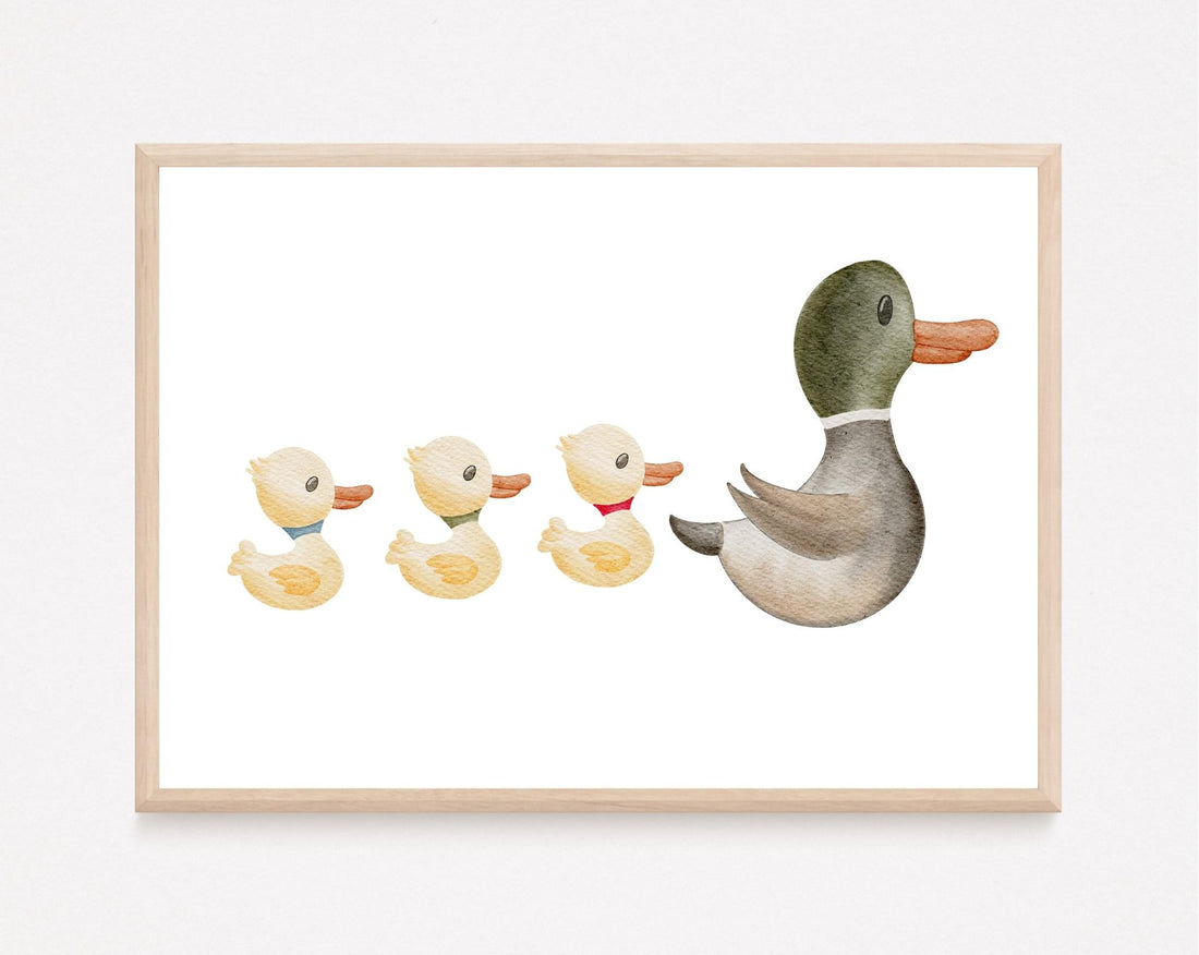 Kinderposter Entenfamilie
