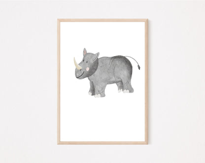 Kinderposter Nashorn