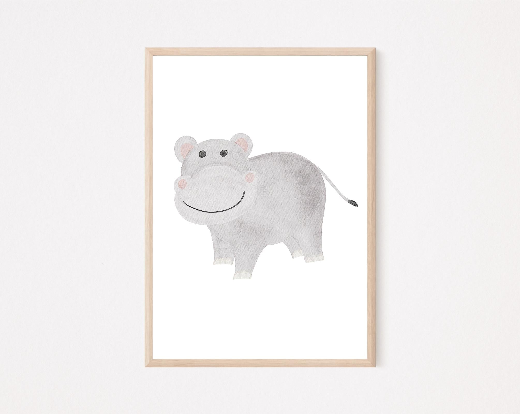 Kinderposter Nilpferd